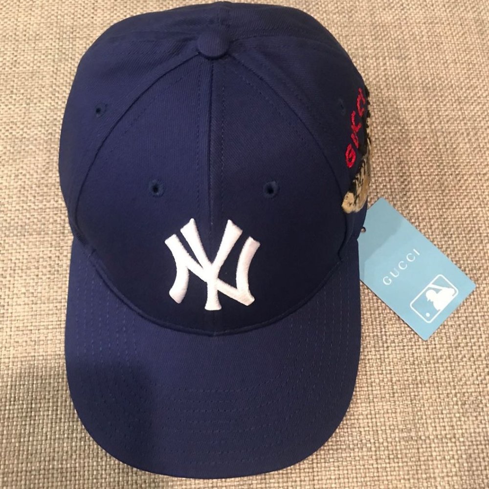 Gucci New York Yankees Baseball Cap Butterfly Emb